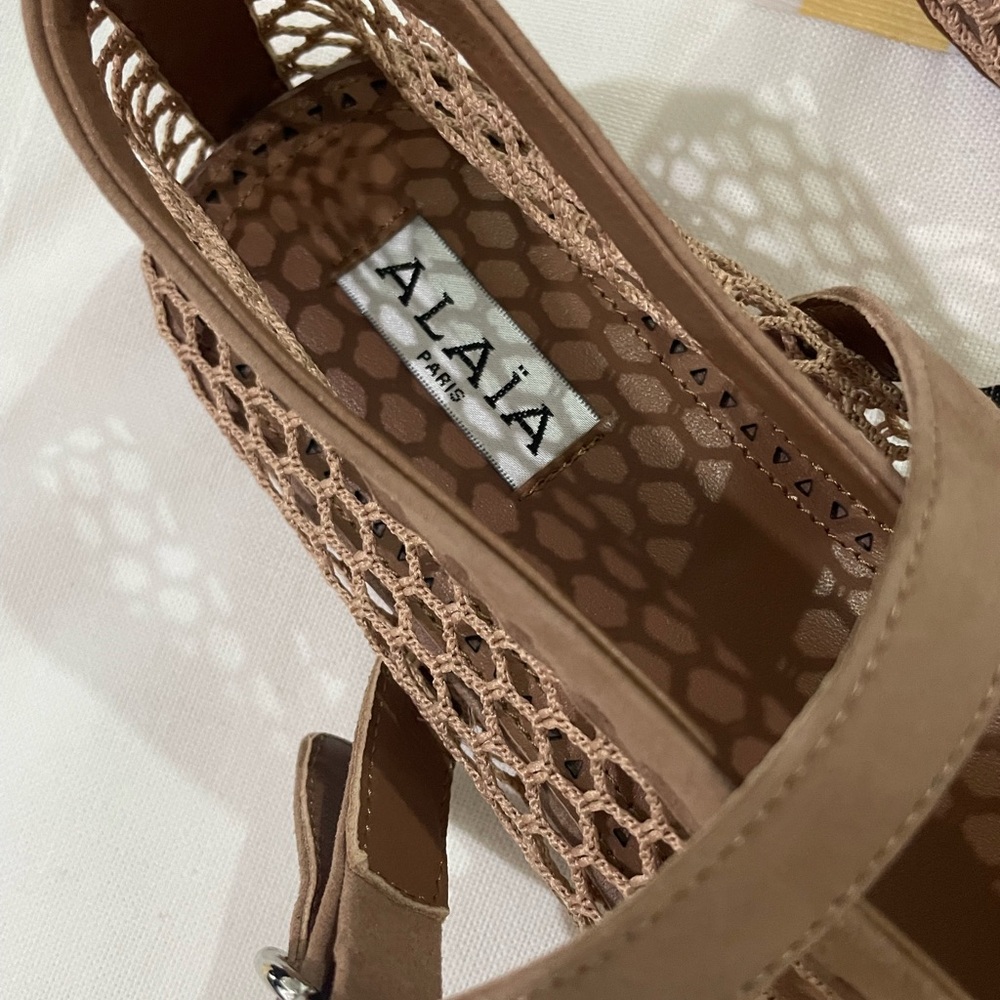 ALAIA Nude Mesh Mary Jane Flats - Picture 7 of 15